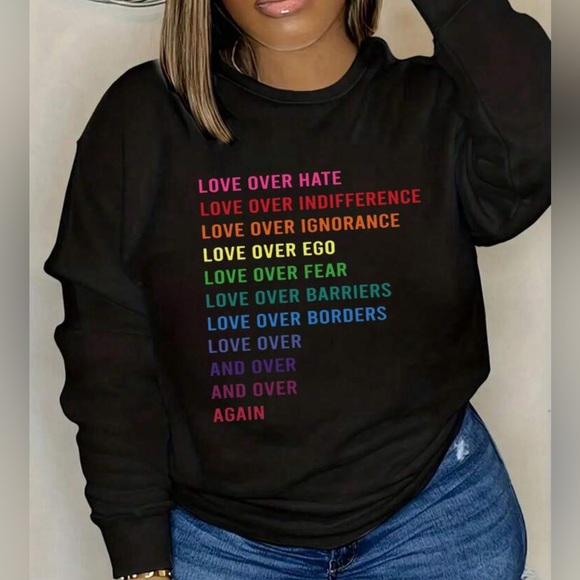 NWOT “LOVE” sweatshirt in black - Picture 2 of 3